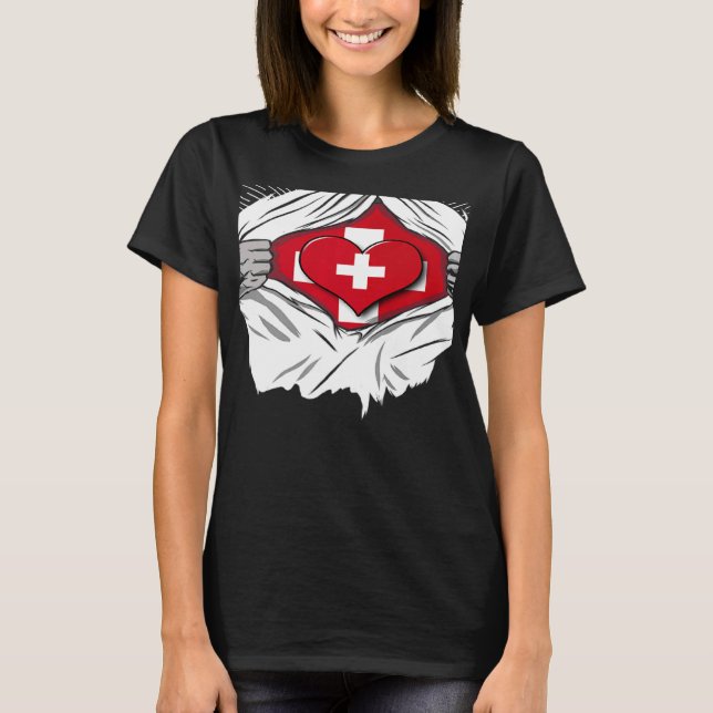 T-shirt Drapeau suisse - Suisse (Devant)