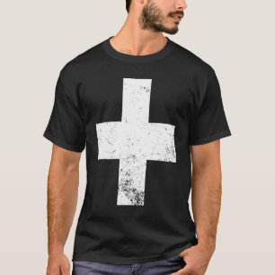 T-shirt Drapeau suisse T Suisse Drapeau de croix blanche d