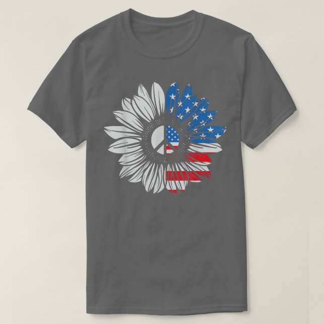 T-shirt Drapeau Sunflower USA  (Design devant)