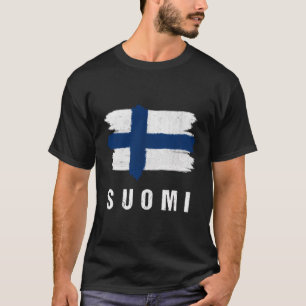 T-shirt Drapeau Suomi Peint vintage Finlande Drapeau cadea