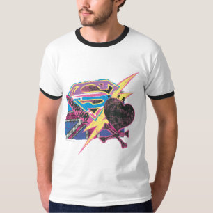 T-shirt Drapeau supergirl et os croisés