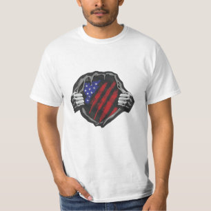 T-shirt Drapeau superhero USA
