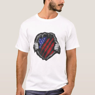 T-shirt Drapeau superhero USA