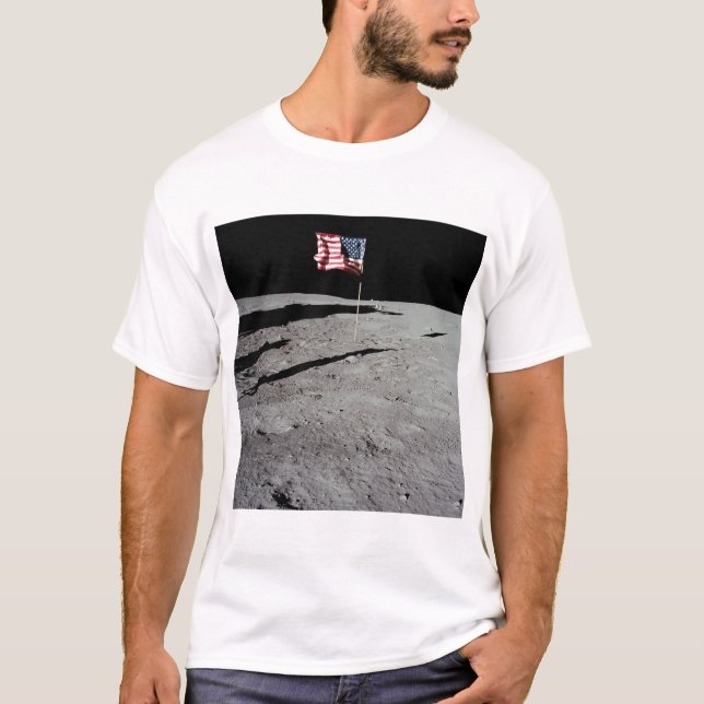 T-shirt Drapeau sur la lune, Apollo 11, la NASA (Devant)