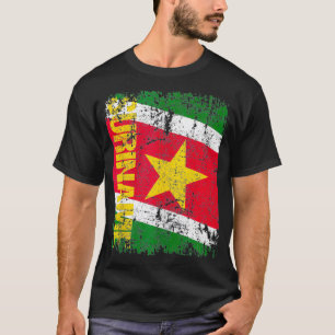 T-shirt Drapeau SURINAME Vintage Distorsion SURINAME
