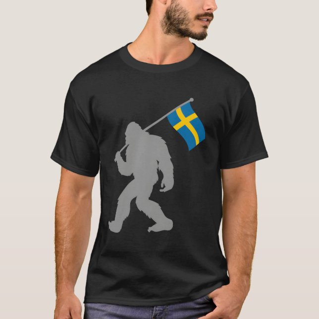T-shirt Drapeau Sverige Ou Suédois Sur Drapeau Suède (Devant)