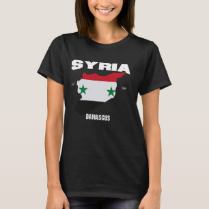 T-shirt Drapeau Syrie, Carte Syrie, Journée Nationale Syri