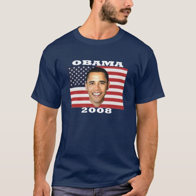T-shirt Drapeau T foncé d'Obama (Devant)