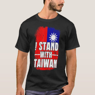 T-shirt Drapeau Taïwanais en détresse Je suis avec le drap