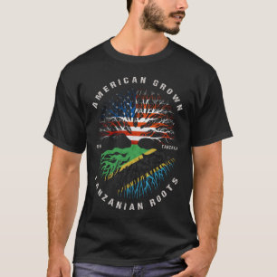 T-shirt Drapeau tanzanien des racines américaines en crois