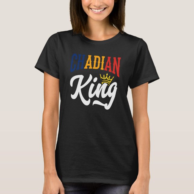 T-shirt Drapeau tchadien du roi tchadien Tchad (Devant)