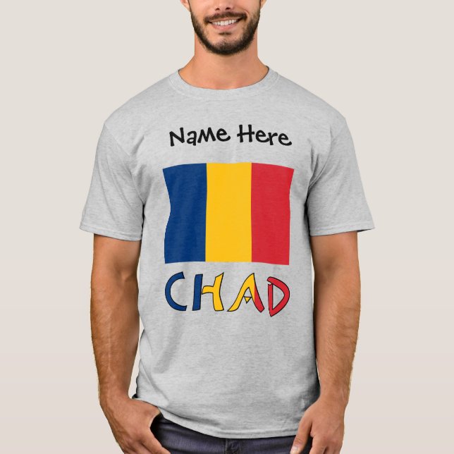 T-shirt Drapeau tchadien et tchadien Personnalisé (Devant)