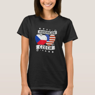 T-shirt Drapeau Tchèque Américain - République Tchèque Pr