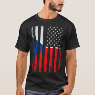 T-shirt Drapeau Tchèque Amérique Pride H République Tchèqu
