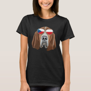 T-shirt Drapeau tchèque Basset Hound Chien République tchè