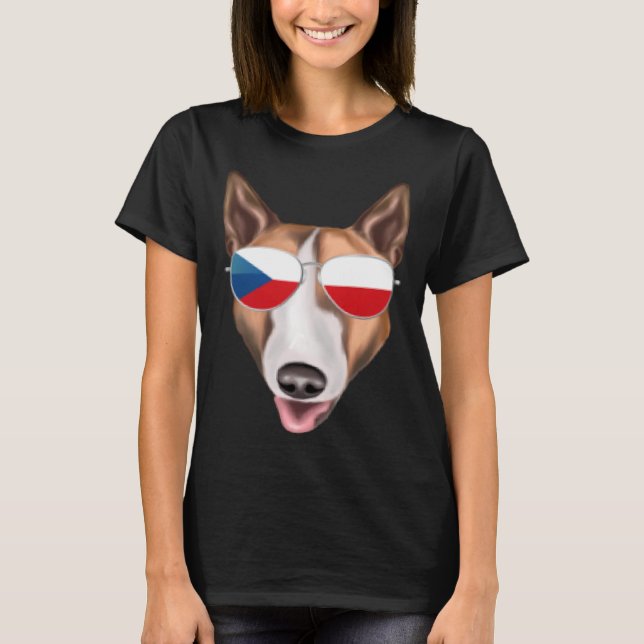 T-shirt Drapeau tchèque Bull Terrier Dog République tchèqu (Devant)
