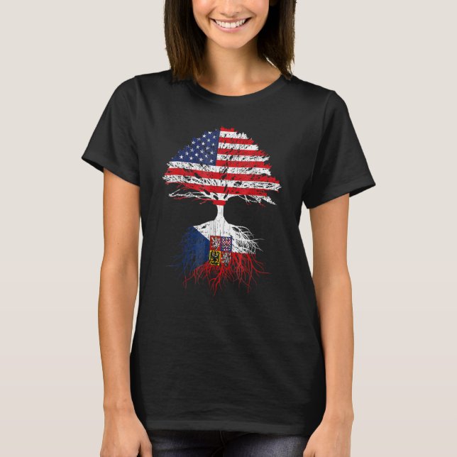 T-shirt Drapeau Tchèque-États-Unis République Tchèque (Devant)