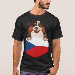 T-shirt Drapeau Tchèque Miniature Chien De Berger Américai