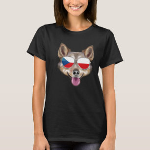 T-shirt Drapeau tchèque Suède Vallhund Chien République tc