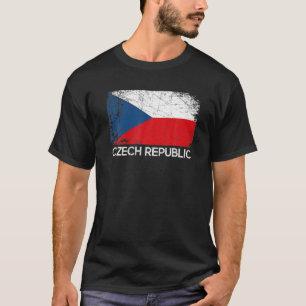T-shirt Drapeau tchèque   Vintage Fait En République Tchèq