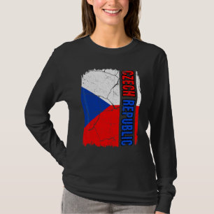 T-shirt Drapeau Tchèque Vintage Fierté République Tchèque 