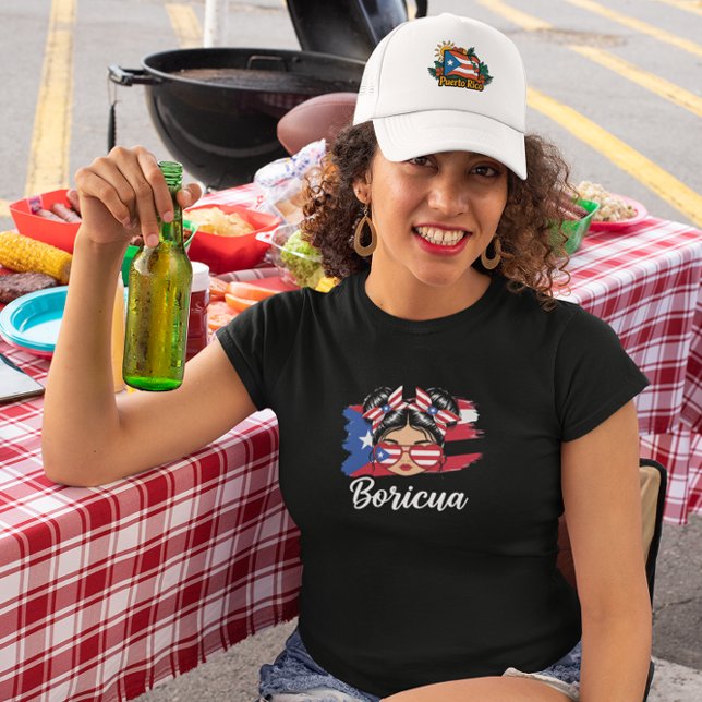 T-shirt Drapeau tendance Boricua Girl Porto Rico (Trendy Boricua Girl Puerto Rico Flag T-Shirt)