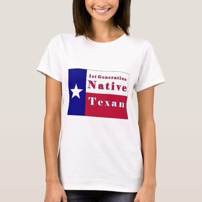 T-shirt Drapeau texan natif de 1ère génération (Devant)