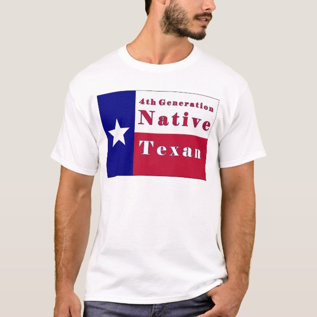 T-shirt Drapeau texan natif de 4e génération (Devant)
