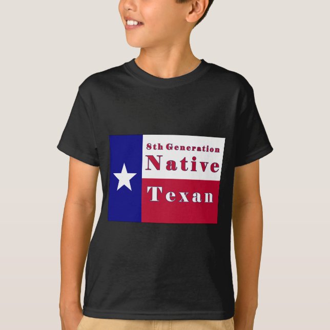T-shirt Drapeau texan natif de 8e génération (Devant)