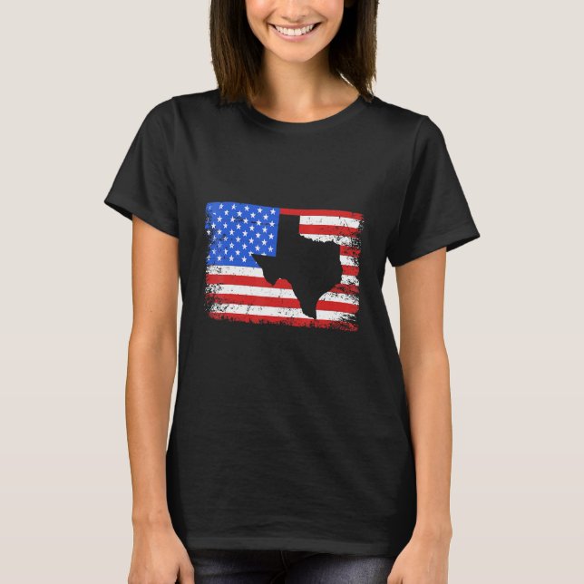 T-shirt Drapeau Texas American Outline Distressed Ultimate (Devant)