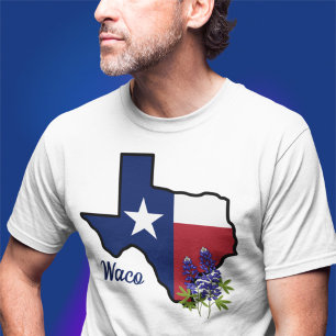 T-shirt Drapeau Texas avec Fleur d'État Bluebonnet personn
