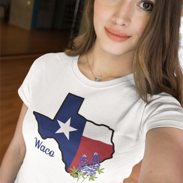 T-shirt Drapeau Texas avec Fleur d'État Bluebonnet personn (Créateur téléchargé)