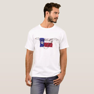 T-shirt Drapeau Texas, crâne à fil barbelé,