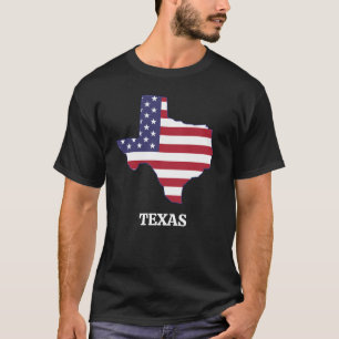 T-shirt Drapeau TEXAS State Red White Blue USA