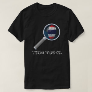 T-shirt Drapeau thaïlandais d'empreinte digitale de