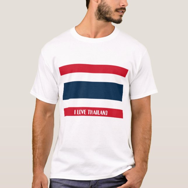 T-shirt Drapeau thaïlandais, J'AIME LA THAÏLANDE (Devant)
