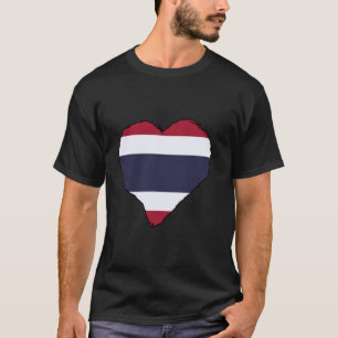 T-shirt Drapeau Thaïlande Cœur Racines Thaïes Fierté Thaïe