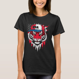 T-shirt Drapeau Tiger Retro Casquette USA
