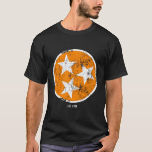 T-shirt Drapeau Tn 3 Étoiles Orange Blanc Tennessee Drapea
