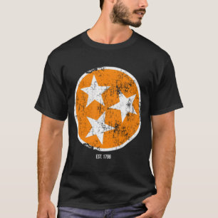 T-shirt Drapeau Tn 3 Étoiles Orange Blanc Tennessee Drapea
