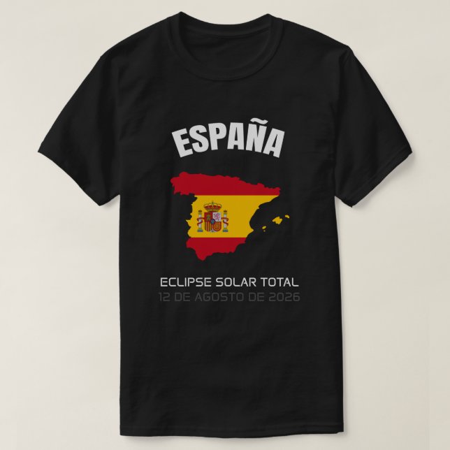 T-shirt Drapeau total Eclipse España 2026 (Design devant)