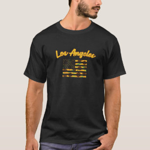 T-shirt Drapeau Tournesol Américain Los Angeles Patriotiqu