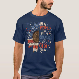 T-shirt Drapeau Tournesol US Dans Un Monde Plein De Grandm