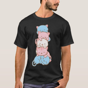 T-shirt Drapeau Trans Pride Kawaii Chat Transgenre