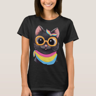 T-shirt Drapeau transexuel couleurs un chat mignon pour la
