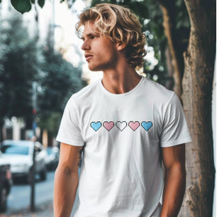T-shirt Drapeau transgenre Coeur Pixel