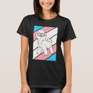 T-shirt Drapeau transgenre de chien de caniche LGBTQ Fière