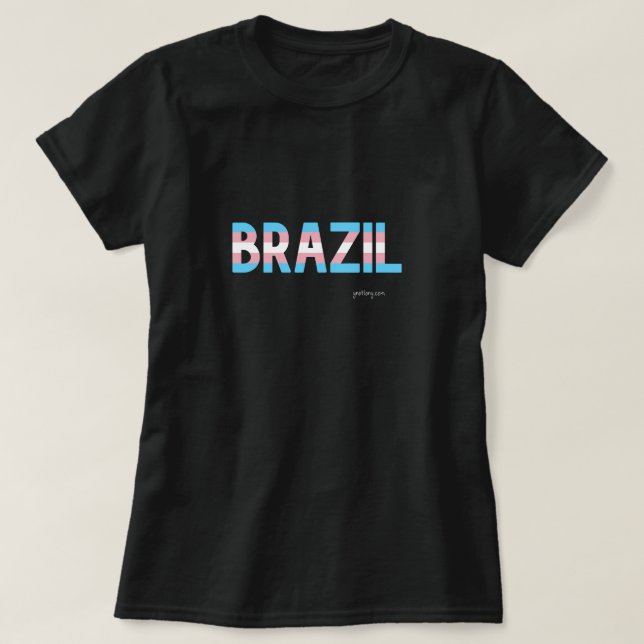 T-shirt Drapeau transgenre de fierté brésilienne (Design devant)