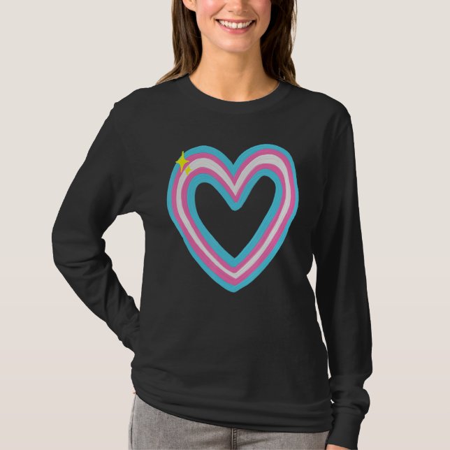 T-shirt Drapeau transgenre de fierté peintre (Devant)