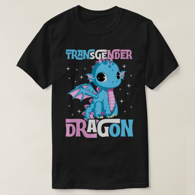 T-shirt Drapeau transgenre Dragon Ado Trans Pride (Design devant)